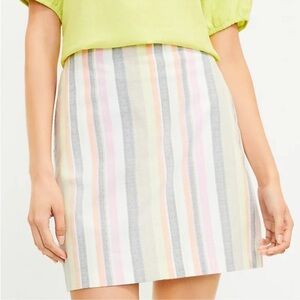 Loft Striped Multicolor Skirt size 2